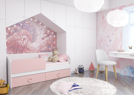 Детская кровать Baby 1,8 розовая  