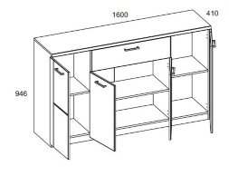 Тумба 4 двери 1 ящик 4D1S DOORSET  