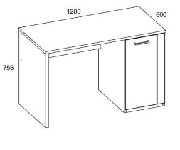 Стол письменный 120 с тумбой 1D DOORSET 